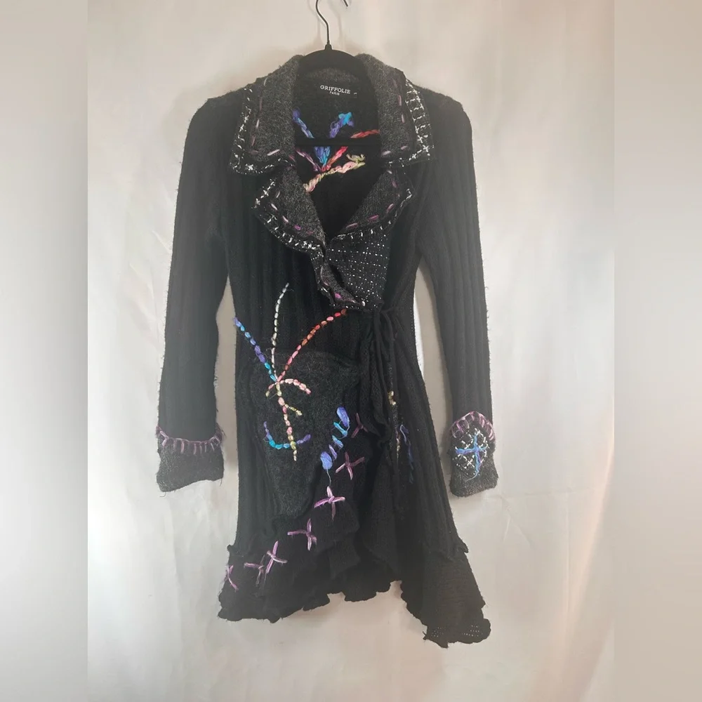 Griffolie Paris size 1 (XS/S) mohair blend long sweater Bohemian boho urban edge